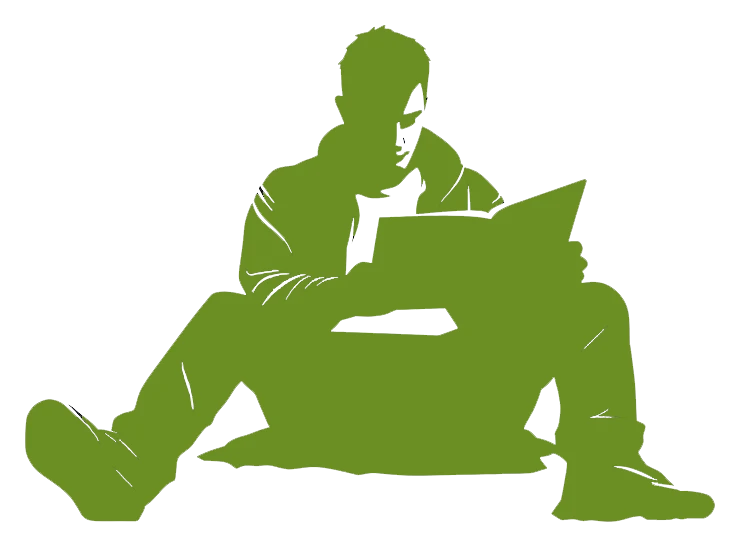 silhouette of a man crouching with a laptop