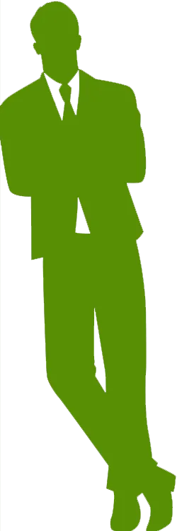 silhouette of a business man leaning